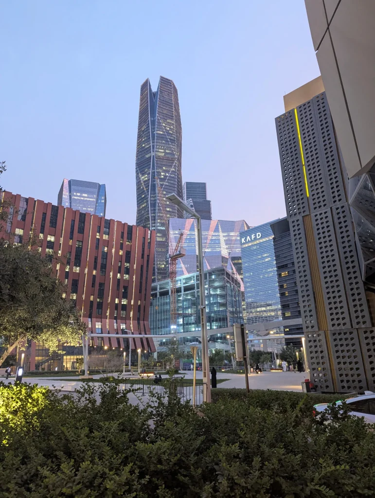 King Abdullah Financial District towers and landscaped walkways